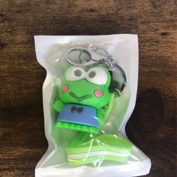 New Keroppi 3D Keychain Wristlet Lanyard Charms Keyring Clasp Sanrio Character - Picture 6 of 7